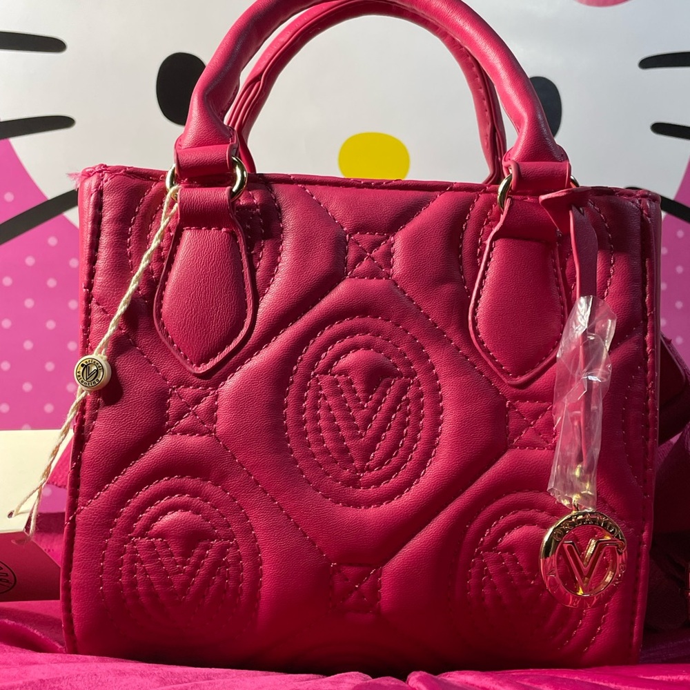Pink Valentino Orlandi Crossbody Quilted Monogram Tote Bag
